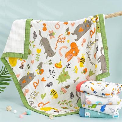 China 46 Designs Wearable 110x120cm 4 Layers Cotton Muslin Babi Blanket Swaddle Newborn Swaddle Children Kids Baby Bamboo Sleep Blanket for sale