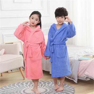 China Hooded 100% Terry Cotton Baby Bathrobe Cotton Waffle Kids Bathrobe Wholesale Breathable Cotton Children's Bathrobe for sale