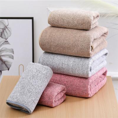 China Custom Soft Bamboo Charcoal Towel Set Coral Velvet Bath Towel Set Viable Wholesale Bamboo Charcoal Set Bathroom Towel Sets for sale