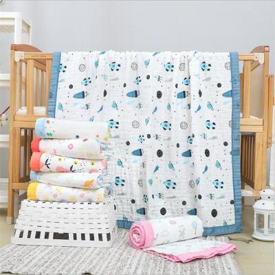 China 120*150cm Disposable 6 Layers Cotton Muslin Blanket Super Soft Baby Wrap Covering Summer Stroller Blanket Bath Towel Baby Receiving Blanket for sale