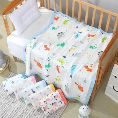 China 110*120cm Disposable Muslin Cotton Blanket 6 Layers Newborn Baby Covering Wrapping Newborn Receiving Blanket for sale