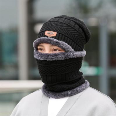 China COMMON Classic Design Winter Beanie Winter Beanie Hats With Beanie Very Thick Outdoor Men Slouchy Scarf for sale