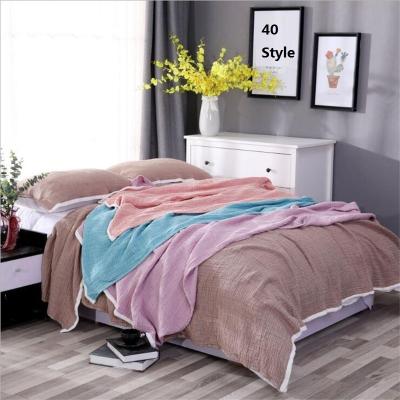 China PORTABLE 40 Style Four Layer Muslin Cotton Adult Muslin Blankets Soft Washed Bedspread Sofa Blanket Cotton Bedspread Home Textile Blanket for sale