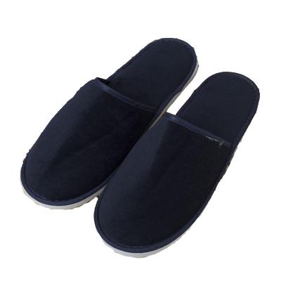 China Daily Life High Density Disposable Slippers for Hotel Men's Hotel Slippers Disposable Slippers Custom Made Black Non-slip Soft for sale