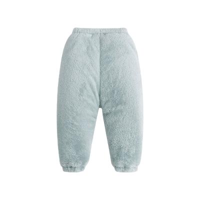 China Color Fade Proof 2022 New Thick Lambswool Children Pants Winter Boy Open Crotch Pants Baby Boy Pants for sale