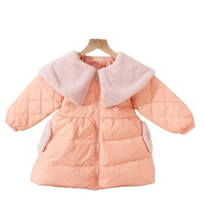 China Anti-wrinkle China made winter girl down jacket coat autumn children fur collar jacket girl coat for sale