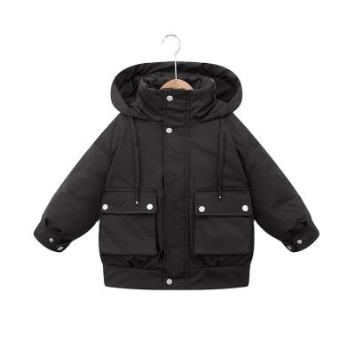 China Sustainable Kids Winter Down Jacket Boy Custom Coat Chest Tag Jacket Boy Coat for sale