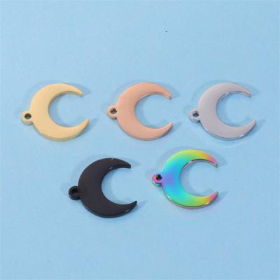 China New Fashion Mirror Stainless Steel Jewelry Accessories Shape Custom Moon Drop Pendant Accessories Wholesale for sale