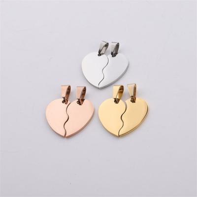 China Custom Fashion Fashion Peach Heart Necklace Accessories Stainless Steel Peach Pendant Heart Set Decoration Accessories Wholesale for sale