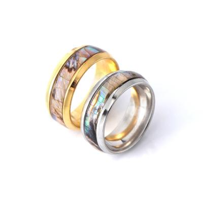 China Latest Design FASHIONABLE Shell Ring Wholesale Stainless Steel Gold Plated Shell Ring for sale