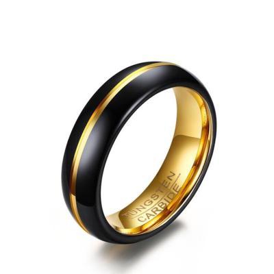 China 100% Tungsten Ring Men's Tungsten Rings for Men's Jewelry 6mm Men's Jewelry Punk Wedding RINGS Gold-color Gift for sale