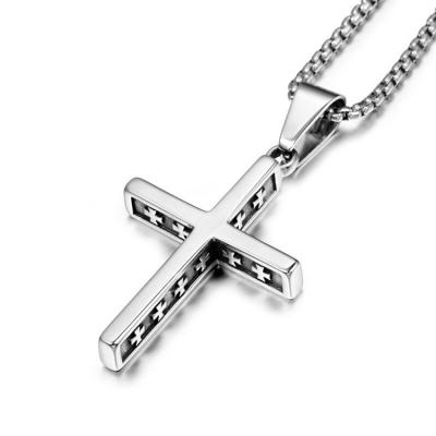 China Fashion Religious Cross Titanium Steel Pendant Necklace For Men Vintage Exquisite Mens Necklace Jewelry Gifts for sale