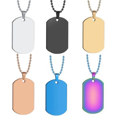 China Wholesale Military ID Tag Pet Tag Dog Collar Stainless Steel Europe Blank Pendant Necklace for sale