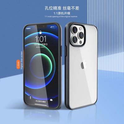 China Shockproof Black Border Mobile Phone Case TPU Transparent PC Radio Charging Waterproof Shockproof Mobile Phone Case For Iphone 12/13/14 for sale