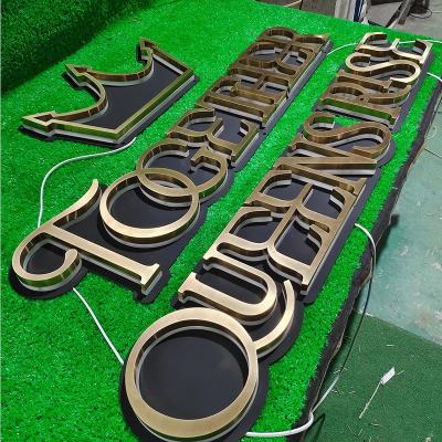 China Waterproof LED Modules Support Customization Gold Logo Shop Signage Backlit Illuminated Channel Letters Led Open Sign for sale