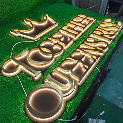 China Cheap Factory Price Waterproof LED Modules Rose Gold Channel Letter Sign Led Soild Acrylic Lit Back Sign Led Light Sign for sale