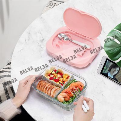 Κίνα Κιβώτιο Leakproof Microwavable Bento γυαλιού Borosilicate με το εργαλείο προς πώληση