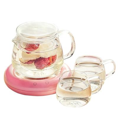 China Grupo de vidro portátil do bule e do copo, bule Nontoxic do vidro de Borosilicate com Infuser à venda