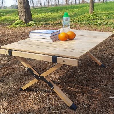 China Txtremely Durable And Scratch Resistant And Deformation Portable Outdoor With Leg Travel Camping Table Wood Adjustable Folding Table Set Foldable Roll Picnic Table for sale