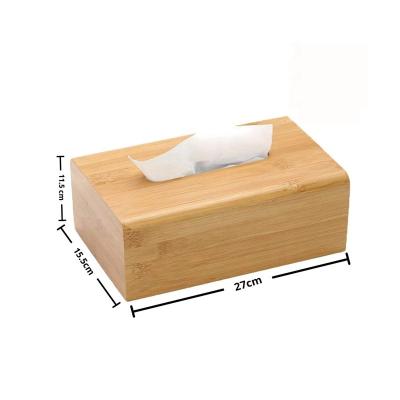 China Modern Factory Direct Creative Bamboo Customize Holder Bamboo Wooden Tissue Paper Box Home Facial Tissue Bamboo Box Cover for sale