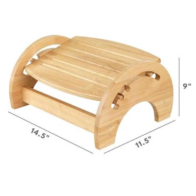 China Foldable Under Desk Footstool Adjustable Foot Stool for Office or Home Bamboo Wooden Foot Stool for Kids for sale