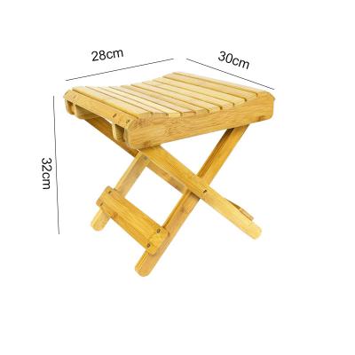 China Foldable Eco Friendly Bamboo Shower Bench Folding Wooden Step Stool for sale