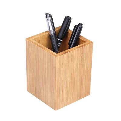 China Wooden Pencil Pen Holder Bamboo Office Stationary Organizer Bedroom Kitchen Pencil Stand Holder Mutilipurpose Holder Accessories for Office for sale