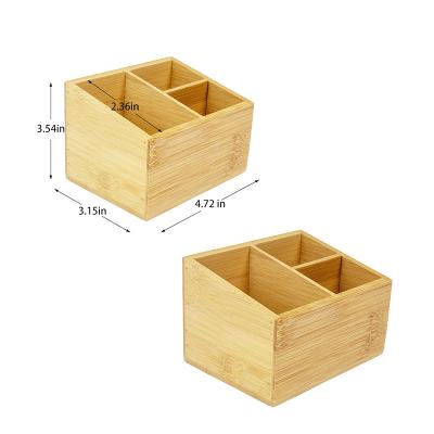 China Nature Wooden Pencil Desk Organizer Bedroom Kitchen Desktop Accessories Pencil Holder Pen Holder Stationary Bamboo Wooden Organizer Holder for sale