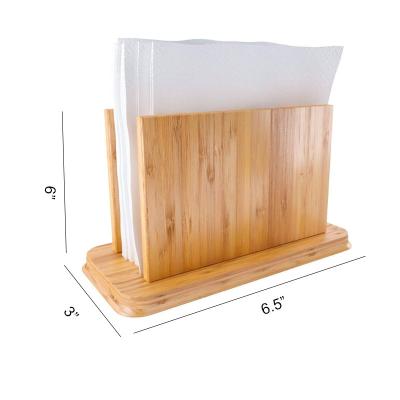 China Txtremely Durable and Scratch Resistant and Rustic Wood Warp Rustic Wood Paper Napkin for Farmhouse Dinner Table Dispenser Napkin Holder Bamboo Wooden Napkin Holder for sale