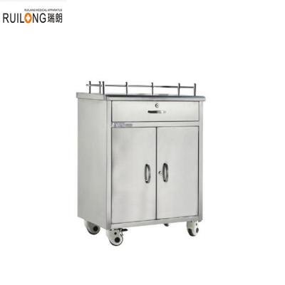 China Modern Manual Anesthetic Trolley / RT-014B Stainless Steel Hospital Medical Emergency Trolley for sale