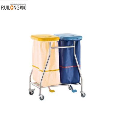 China RT-072 Canvas RT-072 Canvas Bag ABS Hospital Bag Modern Clinical Cleaning Trolley Dirt Cart Medical Factory for sale