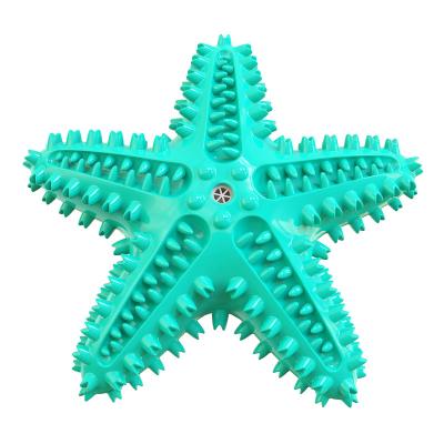 China Stocked Popular Amazon Toothbrush Chewing Toy Starfish Ball Sound Grinding Toy for sale