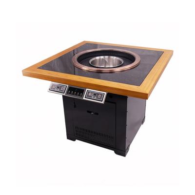 China Shabu Rotisserie Pot Thai Round Hot Pot BBQ Equipment Korean Korean Hot Pot Table BBQ Table For Restaurant for sale