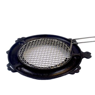 China Korean Commercial Rotisserie Korean Restaurant Round Stainless Steel Barbecue Heat Plate BBQ Grill Pan for sale