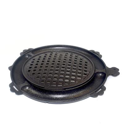 China Custom Cast Iron Korean Low Cost Rotisserie Barbecue Grills Griddle Dish Camping Barbecue Dish for sale