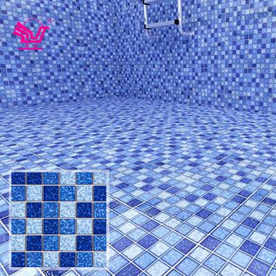 China Modern Blue Lightning Pattern Swimming Pool Mosaic Premium Tiles Bathroom Square Ceramic Mosaic Tile for sale