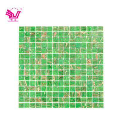 China modern mosaic tile cheap wear resistant green glass mosaic for interior wall kitchen for sale