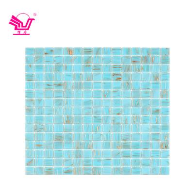 China Modern Square Pool Blues Glass Tiles For Sale Mosaic Tile For Kitchen Backsplash Wall Tile for sale