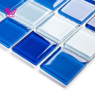 China Modern Square Crystal Kitchen Backsplash Mosaic Wall Tiles Mix Glass for sale