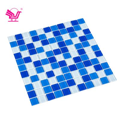 China Modern Square Crystal Kitchen Backsplash Mosaic Wall Tiles Mix Glass for sale