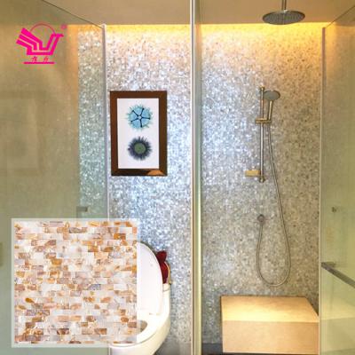 China 2mm thick modern natural tile natural shell color wall villa shell mosaic tile for bathroom for sale