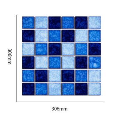 China Modern Blue 306x306mm Look Like Plum Grows Pattern Mosaic Ceramic Thickness 6mm Mosaic For Dining Room for sale