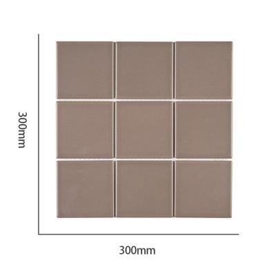 China Hot Selling Modern Gray Square 6mm Thickness Ceramic Mosaic Tile Pieces For Kitchen Wall Matt Mosaic for sale