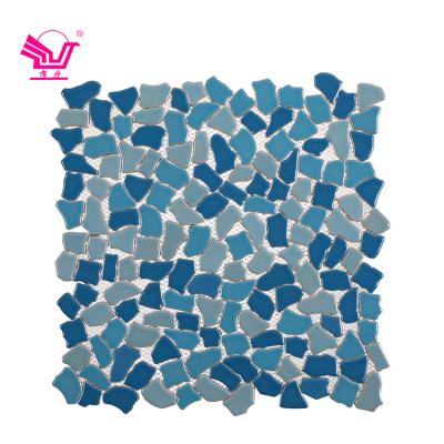 China Modern restaurant kitchen non-slip tiles 30*30 cm glazed irregular ceramic mosaic tile for sale