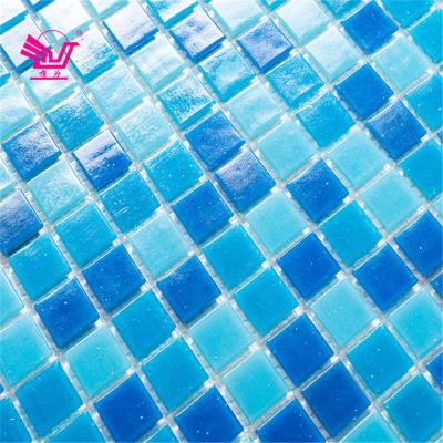 China Best Selling Modern World Products Mosaic Tile Mesh Mounted Pool Glass Pebble Glass Mosaic Tile for sale