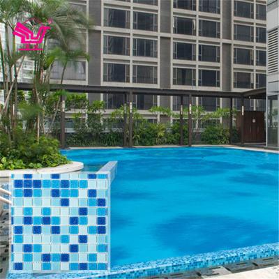 China Modern High Quality Wholesale Mosaic Tile 4Mm Thickness Custom Cheap Glass Mosaic Swimming Pool Glass Tile Bath Pool for sale