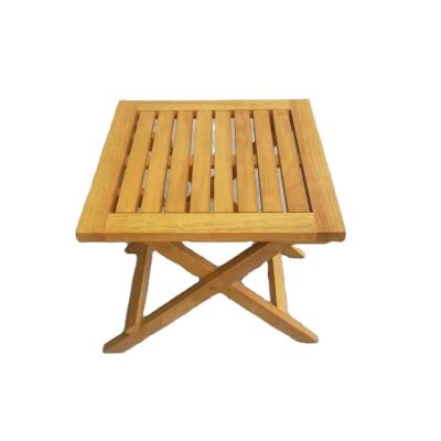 China Modern Design Small Folding Garden Rubber Wood Table for Patio Outdoor Coffee Drinks Mail Packing Modern Style for sale