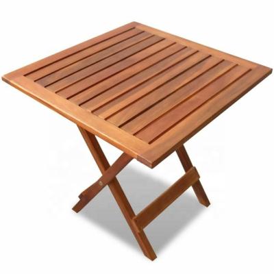 China Small Folding Garden Table Side Patio Outdoor Coffee Tea Drinks Teak Wood Picnic Table for sale