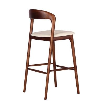 China Modern Italian Solid Wood Dining Bar Stool High Chair Bistro Bar Chair with End Craftsmanship for sale