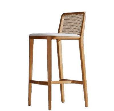 China Commercial Furniture Wood Bar Chair Rattan Chairs Stool for Modern Style and Sale for sale